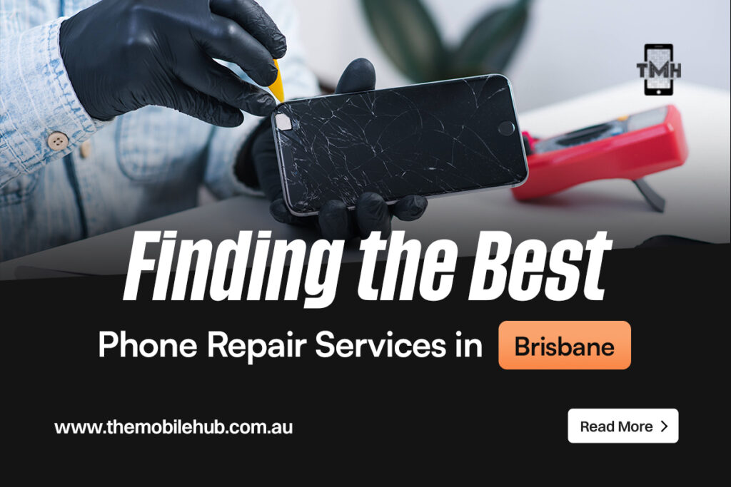 Best phone repair services in Brisbane — technician repairing iPhone screen at The Mobile Hub