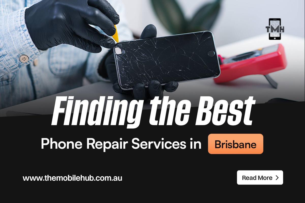 Best phone repair services in Brisbane — technician repairing iPhone screen at The Mobile Hub